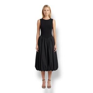 DISSH James Black Bubble Midi Dress NWT Balletcore Sleeveless Cocktail Lux US 6